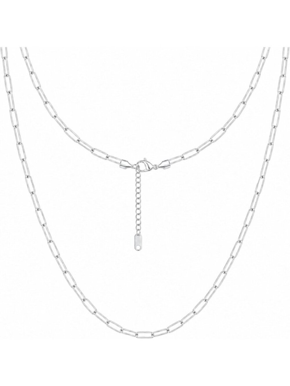 Stylish 14K Gold Plated Paperclip Chain Necklace for Women - Durable Stainless
